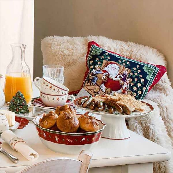 Tårtfat - Villeroy & Boch - Toy's Delight - 28 cm - Kvalitetsporcelain - Vit-Röd