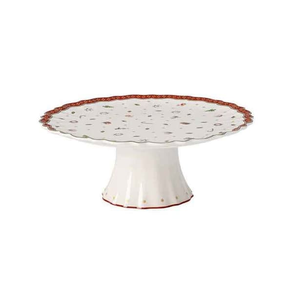 Tårtfat - Villeroy &amp; Boch - Toy's Delight - 28 cm - Kvalitetsporcelain - Vit-Röd