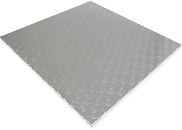 PME - CCS837 - Fyrkantig tårtbotten, plast, silver, 38 x 0,4 x 38 cm