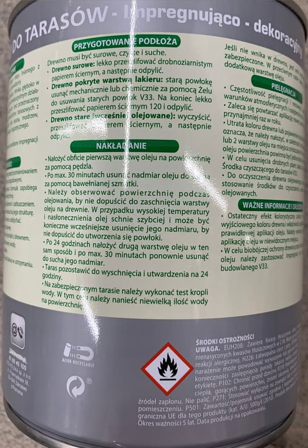 Puuöljy, väritön, suojaava, 0,75 l
