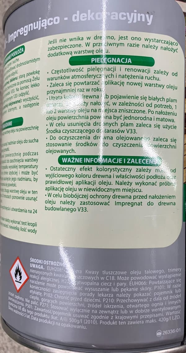 Puuöljy, väritön, suojaava, 0,75 l