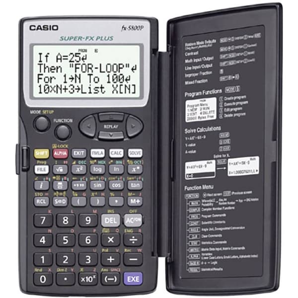 Casio fx-5800P Skolräknare Svart Display (ställen): 16 batteri (B x H x D) 73 x 10 x 141.5 mm