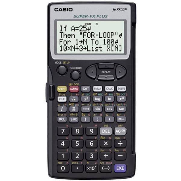 Casio fx-5800P Skolräknare Svart Display (ställen): 16 batteri (B x H x D) 73 x 10 x 141.5 mm Svart
