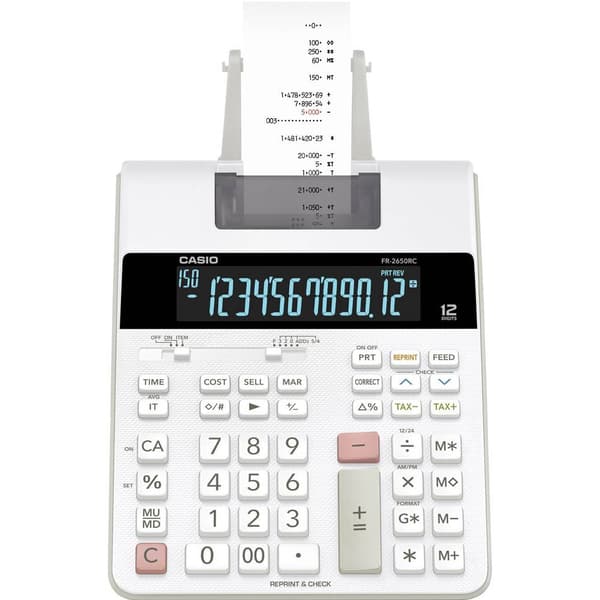 Casio FR-2650RC Skrivande bordsdator Vit Display (ställen): 12 230 V (B x H x D) 195 x 65 x 313 mm