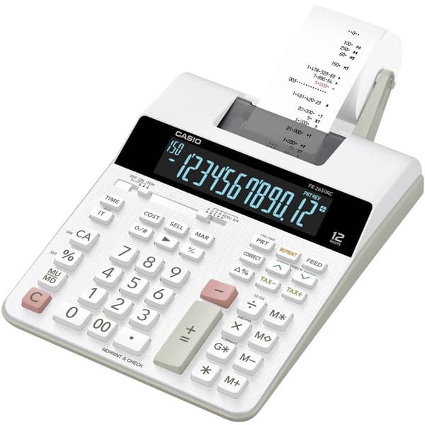 Casio FR-2650RC Skrivande bordsdator Vit Display (ställen): 12 230 V (B x H x D) 195 x 65 x 313 mm Svart, Vit