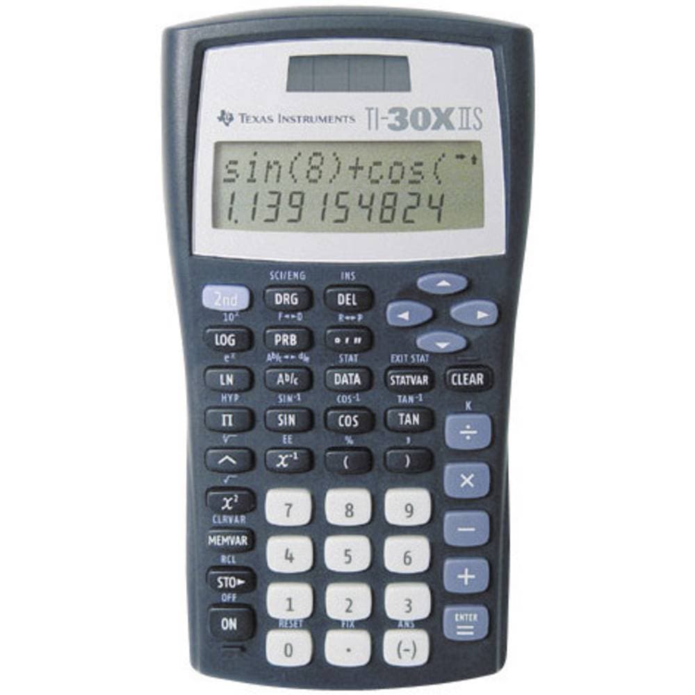 Texas Instruments TI-30 X IIS Skolräknare Svart, Silver Display (ställen): 11 solcell, batteri (B x H x D) 82 x 19 x 15
