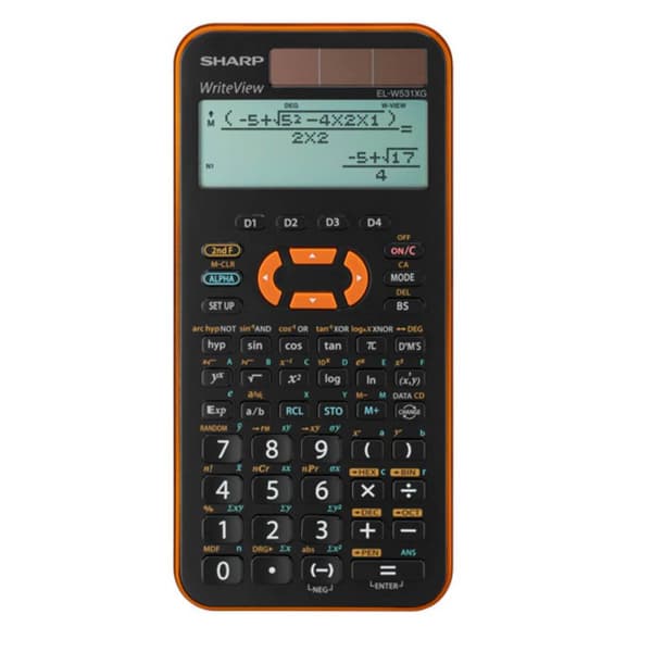 Sharp EL-W531 XG Skolräknare Orange Display (ställen): 12 solcell, batteri (B x H x D) 79.6 x 15.5 x 161.5 mm