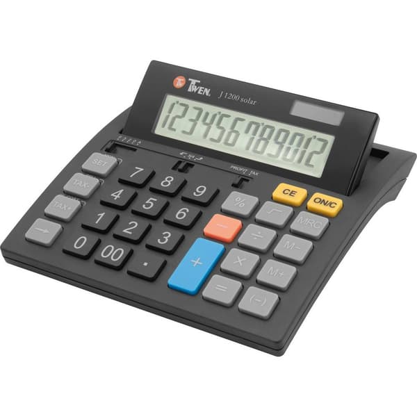 Twen J 1200 Bordsräknare Svart Display (ställen): 12 solcell, batteri (B x H x D) 141 x 25 x 151 mm