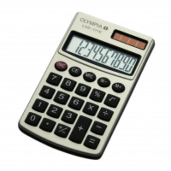 Olympia LCD 1110 Miniräknare Silver Display (ställen): 10 solcell, batteri (B x H x D) 70 x 10 x 117 mm