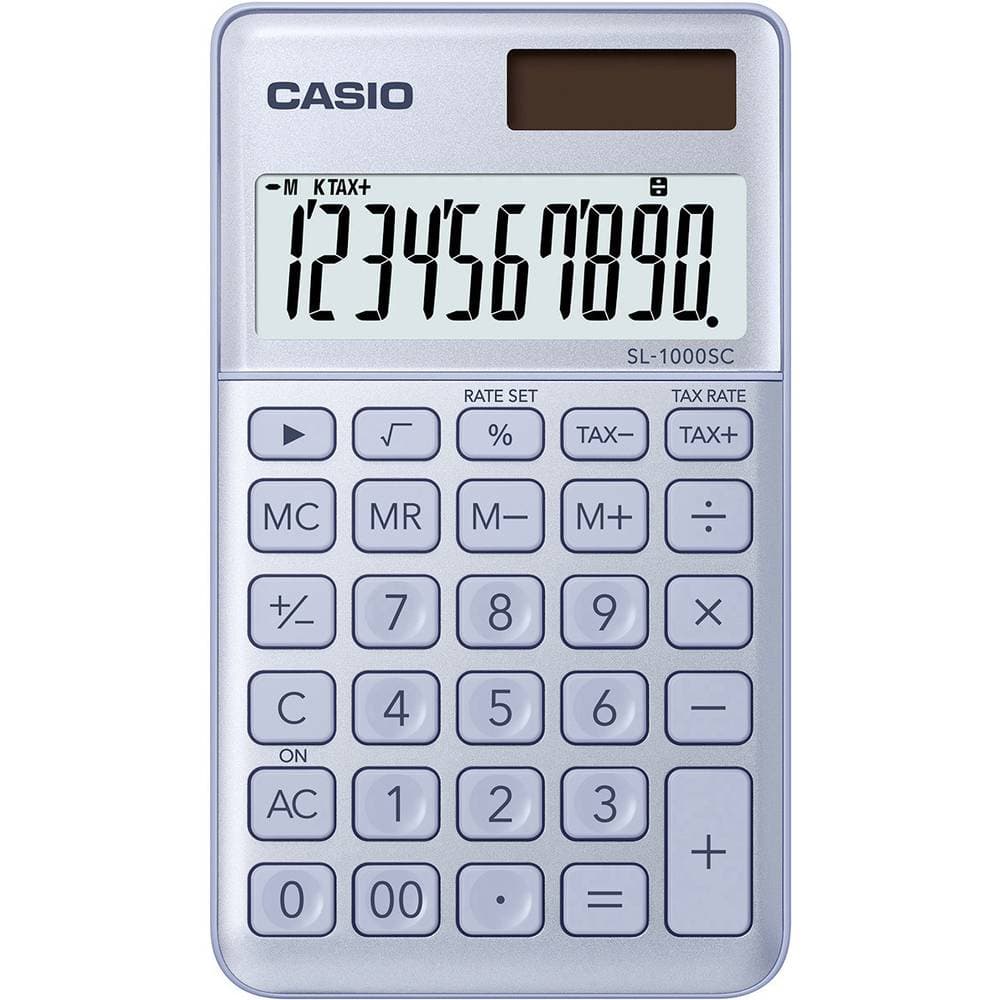 Casio SL-1000SC Miniräknare Blå Display (ställen): 10 solcell, batteri (B x H x D) 71 x 9 x 120 mm