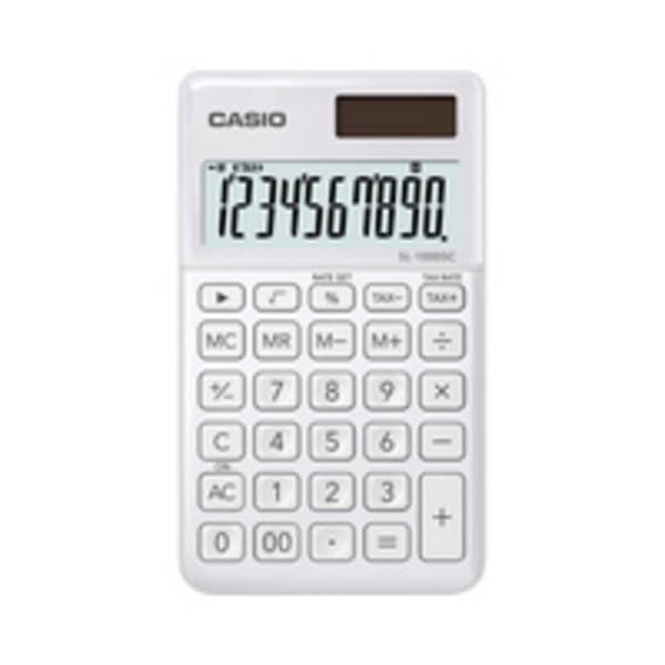 Casio SL-1000SC Miniräknare Vit Display (ställen): 10 solcell, batteri (B x H x D) 71 x 9 x 120 mm