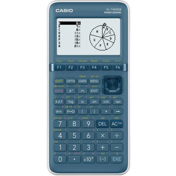 Casio FX-7400GIII Grafräknare Cyan Display (ställen): 21 batteri (B x H x D) 87.5 x 21.3 x 180.5 mm