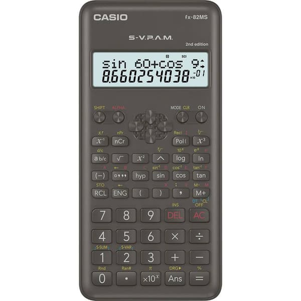 Casio FX-82MS-2 Skolräknare Svart Display (ställen): 12 batteri (B x H x D) 77 x 14 x 162 mm