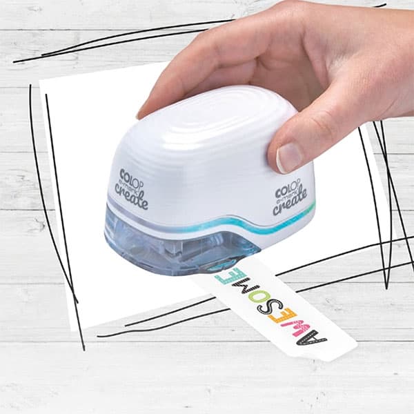 E-Mark Create COLOP - Vit - Inkl. Förvaringsväska & Extra Bläckpatron