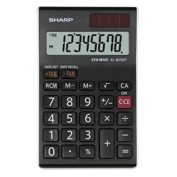 Sharp EL-310W Miniräknare Vit Display (ställen): 8 batteri, solcell