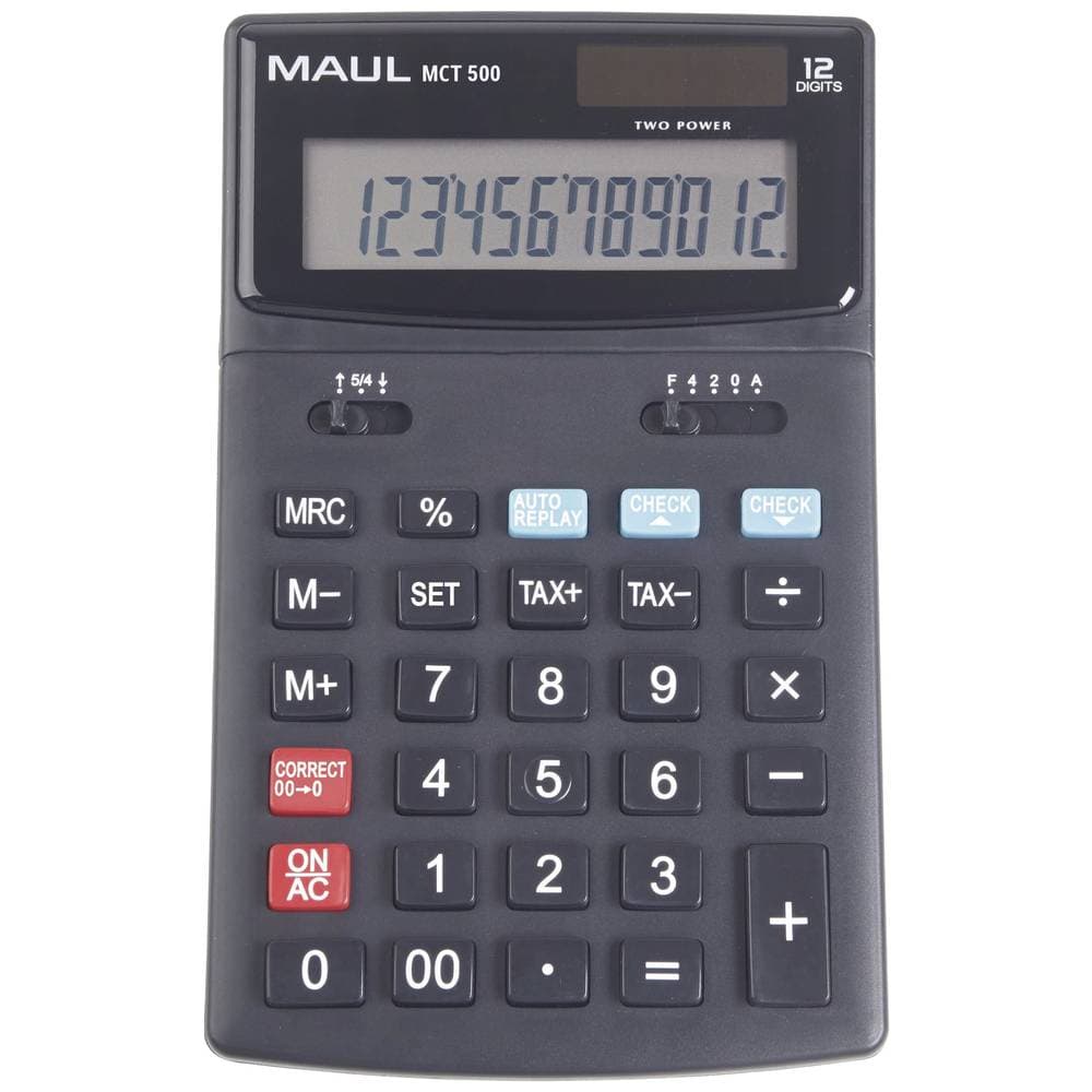 Maul MCT 500 Bordsräknare Svart Display (ställen): 12 batteri, solcell