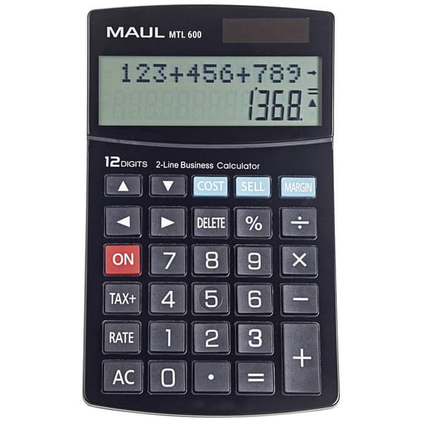 Maul MTL 600 Bordsräknare Svart Display (ställen): 12 batteri, solcell Svart