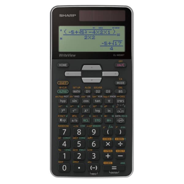 Sharp ELW506 T-GY Skolräknare Svart/Silver Display (ställen): 16 batteri, solcell (B x H x D) 80 x 166 x 14 mm
