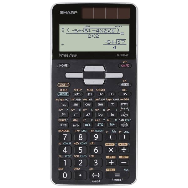 Sharp ELW506 T-GY Skolräknare Svart/Silver Display (ställen): 16 batteri, solcell (B x H x D) 80 x 166 x 14 mm Svart, Grå
