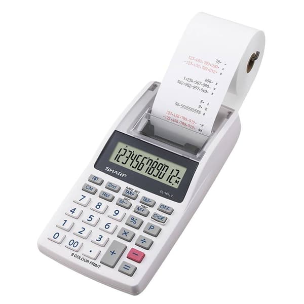 Sharp EL-1611 V Skrivande bordsdator Vit Display (ställen): 12 batteri, 230 V (B x H x D) 99 x 42 x 191 mm