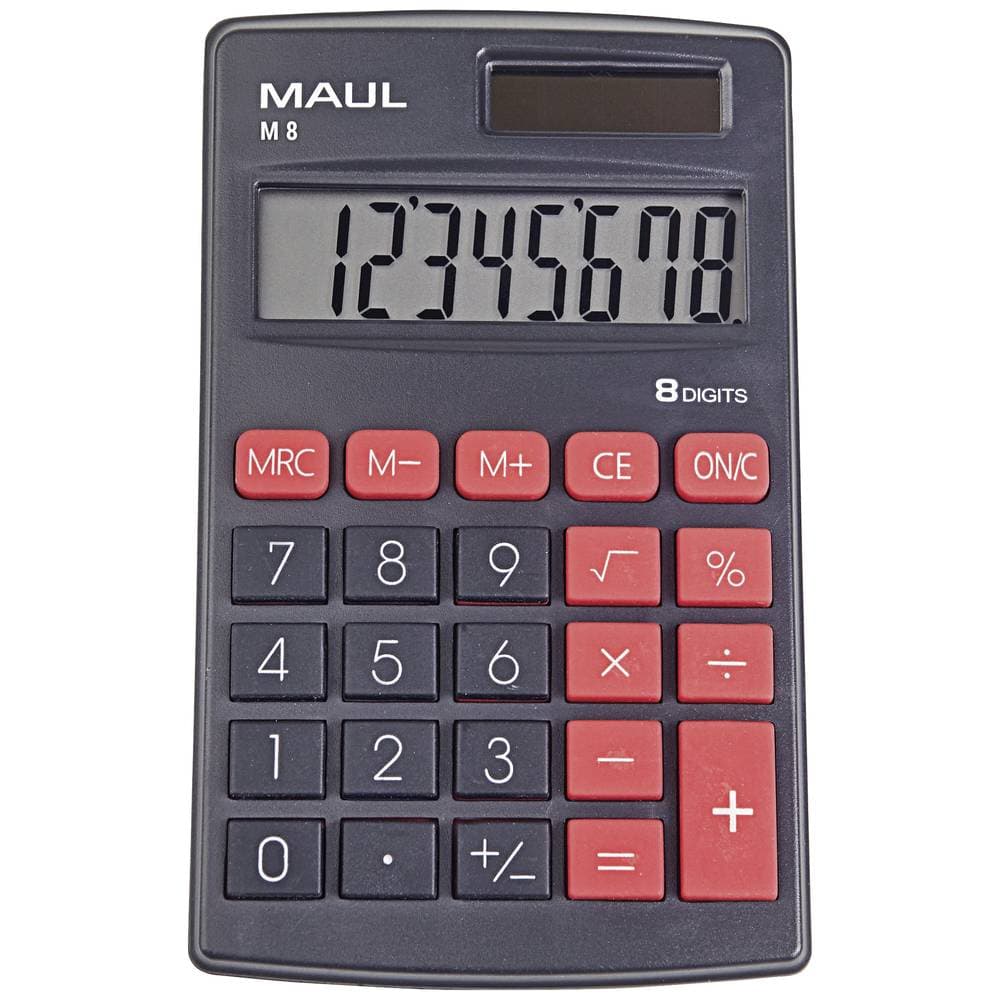 Maul M 8 Miniräknare Svart Display (ställen): 8 batteri, solcell