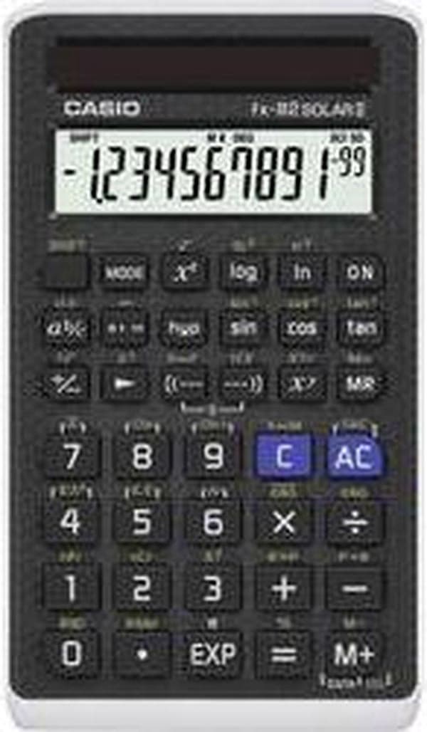 Casio FX-82Solar II miniräknare Pocket Scientific miniräknare Svart