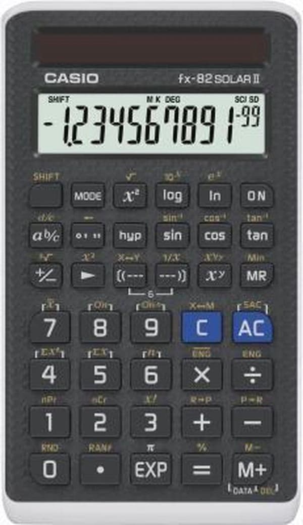 Casio FX-82Solar II miniräknare Pocket Scientific miniräknare Svart