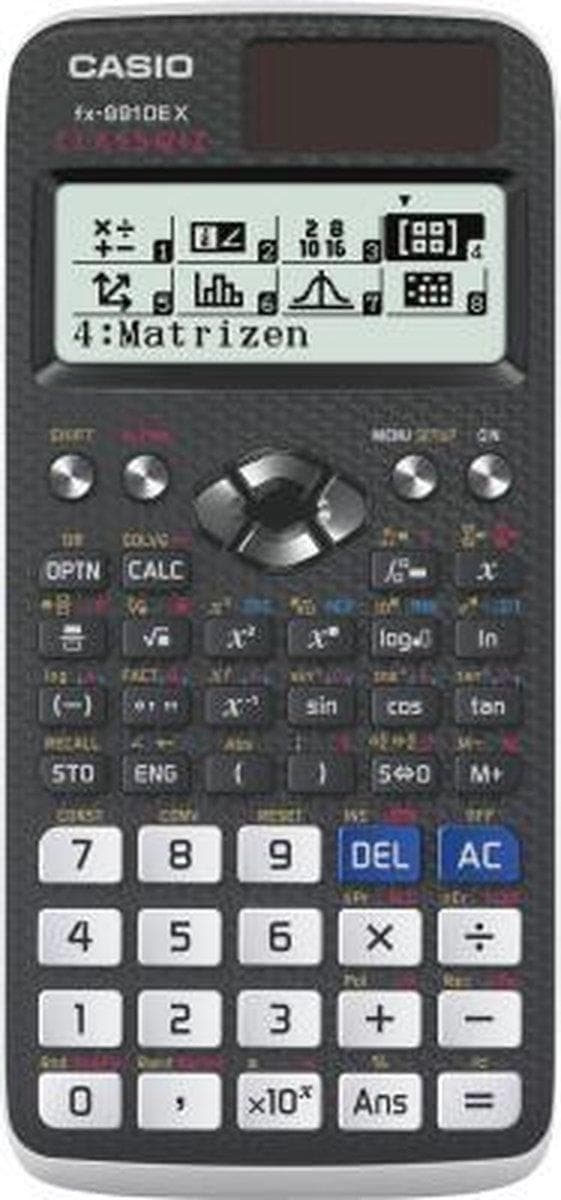 Casio FX-991DE X Teknisk lommeregner solcelledrevet, batteridrevet Sort Antal displaypositioner: 12