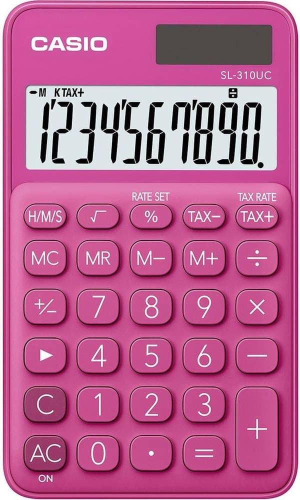 CASIO Lomme SL-310UC-RD RØD, 10 CIFFER DISPLAY Rød