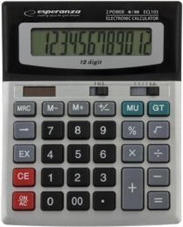 Esperanza ECL103 miniräknare Desktop Basic Svart, Grå Svart, Grå