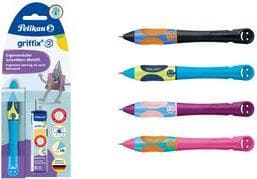 Pelikan griffix lärpenna neon fresh blue för vänsterhänta, ergonomisk greppzon, klickmekanism, - 1 st (820554)