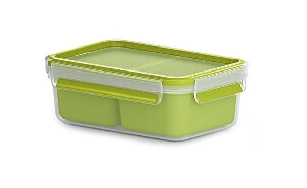 Emsa 518101 Clip & Go snackboks | 1,0L | Med 2 indsatser | At gå | 100% stram | Frisk sæl