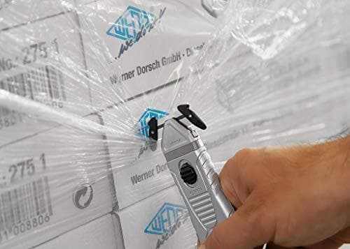 WEDO 78865 sikkerhedskniv af aluminium, skjult klinge til beskyttelse, med plastscorer, til alle gængse skærematerialer, ergonomisk, også til venstreh