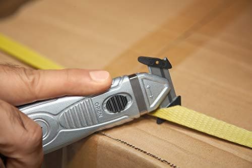 WEDO 78865 sikkerhedskniv af aluminium, skjult klinge til beskyttelse, med plastscorer, til alle gængse skærematerialer, ergonomisk, også til venstreh