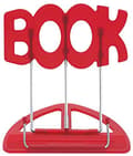 Miniatyrbillede 1 af 3: WEDO læsestand BOOK, med plastik underdel, rød forniklet metalramme, hældning trinløst justerbar, - 1 stk (211 19902)