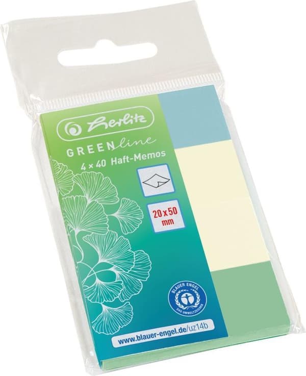 Herlitz 50033447 selvklæbende etiket 160 ark blå - grøn - gul (50033447)