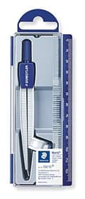 Miniatyrbillede 1 af 3: STAEDTLER Noris Club skolekompas med universal adapter, med stumpvinklet sikkerhedsnål, længde 124 mm, max. diameter 300 mm, kasse med hængslet låg, 5