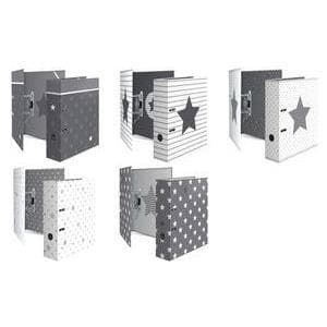 HERMA "Stars" motif folder, gray with border, DIN A4 spine width: 70 mm, made of sturdy cardboard, printed - 1 piece (7189)