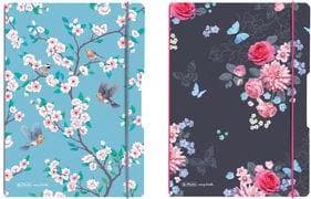 herlitz notesbog my.book flex Ladylike "Flowers", A4 PP cover, afrundede hjørner, elastik lukning i pink, inkl. - 1 stk (50021550)