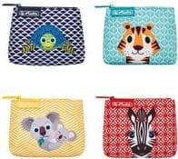 herlitz plånbok "Cute Animals", canvas med dragkedja, mått: (B)115 x (D)25 x (H)90 mm, - 4 st (50038640)