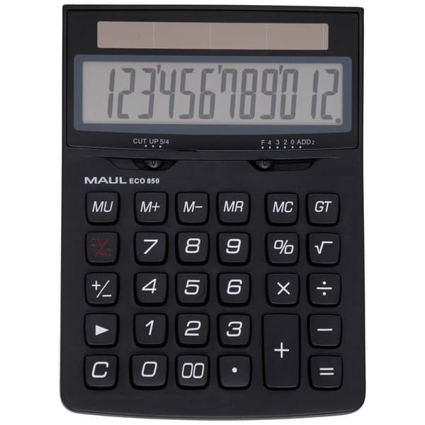 Maul ECO 850 Miniräknare Svart Display (ställen): 12 solcell (B x H x D) 126 x 174 x 35 mm Svart
