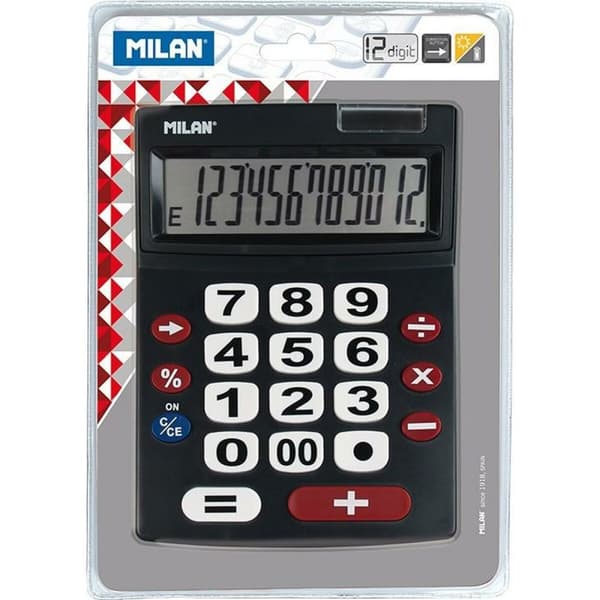 Lommeregner Milan Sort 22,5 x 14 x 3 cm