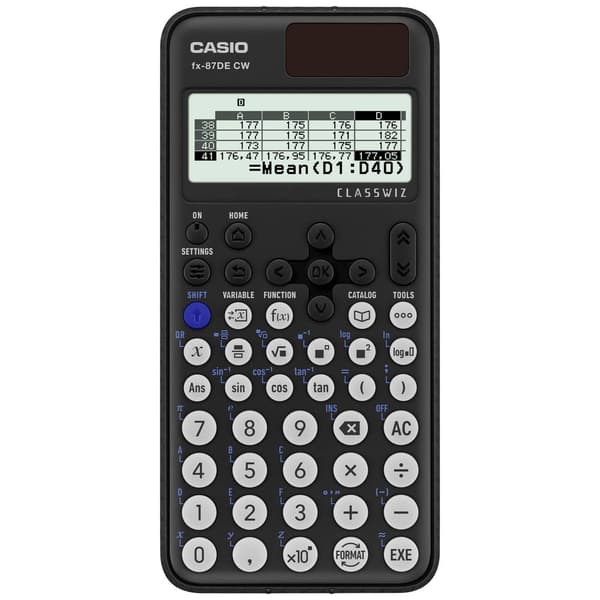 Casio FX-87DE CW Tekniskt vetenskapsdator Svart Display (ställen): 10 batteri, solcell (B x H x D) 77 x 10.7 x 162 mm