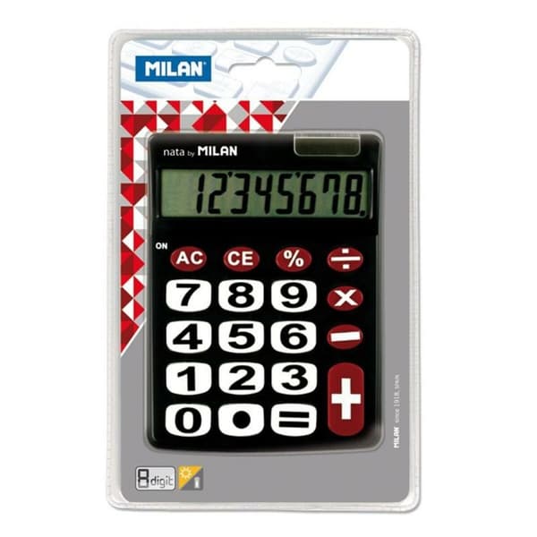 Lommeregner Milan Sort 14,5 x 10,6 x 2,1 cm
