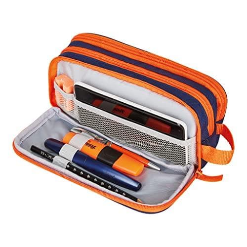 Herlitz Neon pehmeä polyesterikynäkotelo sininen - oranssi (50043750)