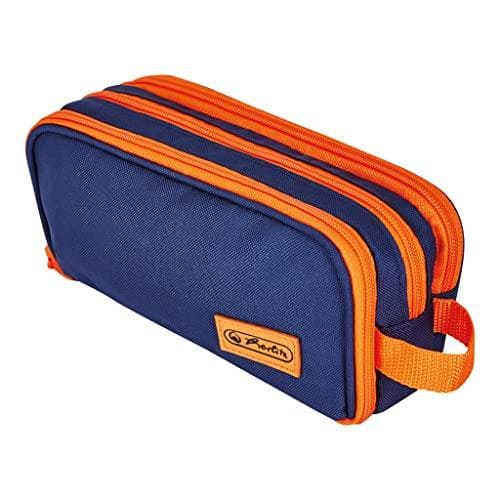 Herlitz Neon pehmeä polyesterikynäkotelo sininen - oranssi (50043750)