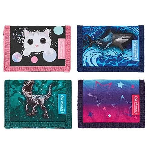 herlitz plånbok "Girls/Boys Mix", polyester med kardborrefäste, sedelfack och nyckelring, - 4 st (50043460)