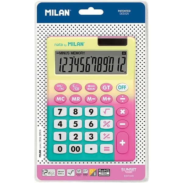 Lommeregner Milan Sunset Gul Pink