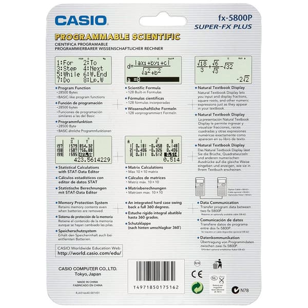 Casio Lommeregner Fx 5800 P Sort