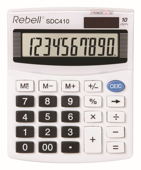 Calculator Semi-Desktop Rebell SDC410 Hvid